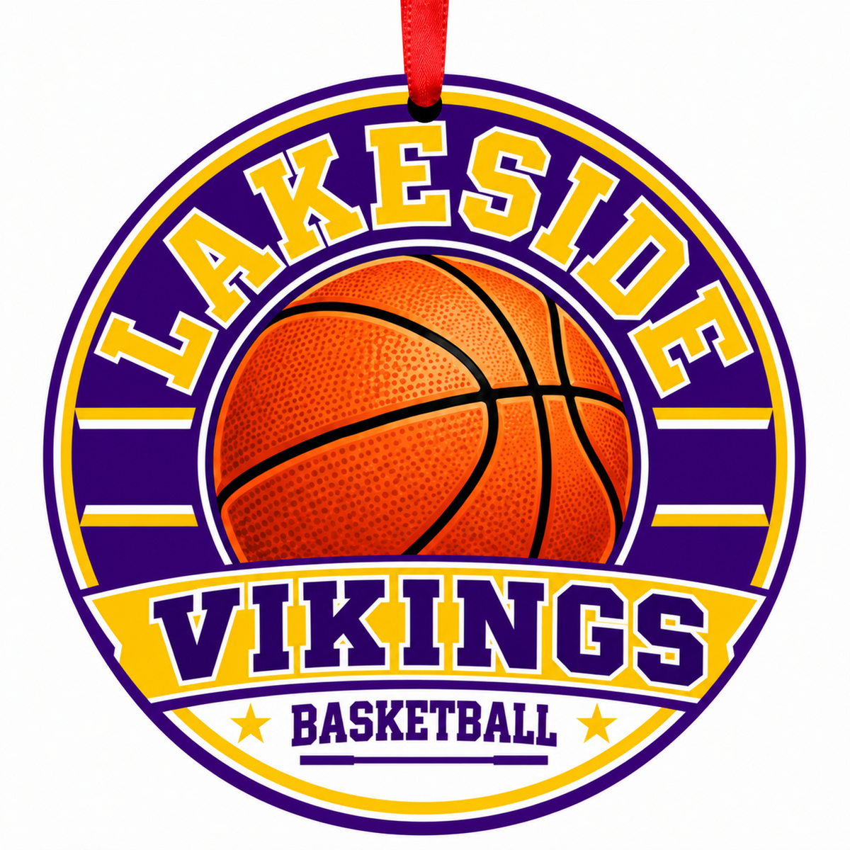 Lakeside High School Vikings basketball Christmas ornament
