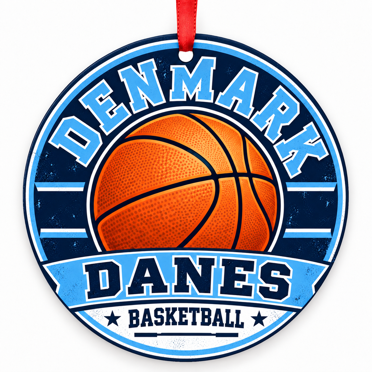 Denmark High School Danes basketball Christmas ornament