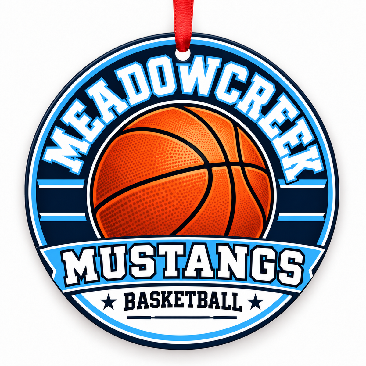 Meadowcreek High School Mustangs basketball ornament