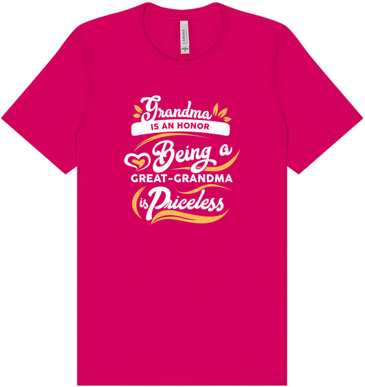 Priceless Great Grandma Adult Bella Canvas Shirt