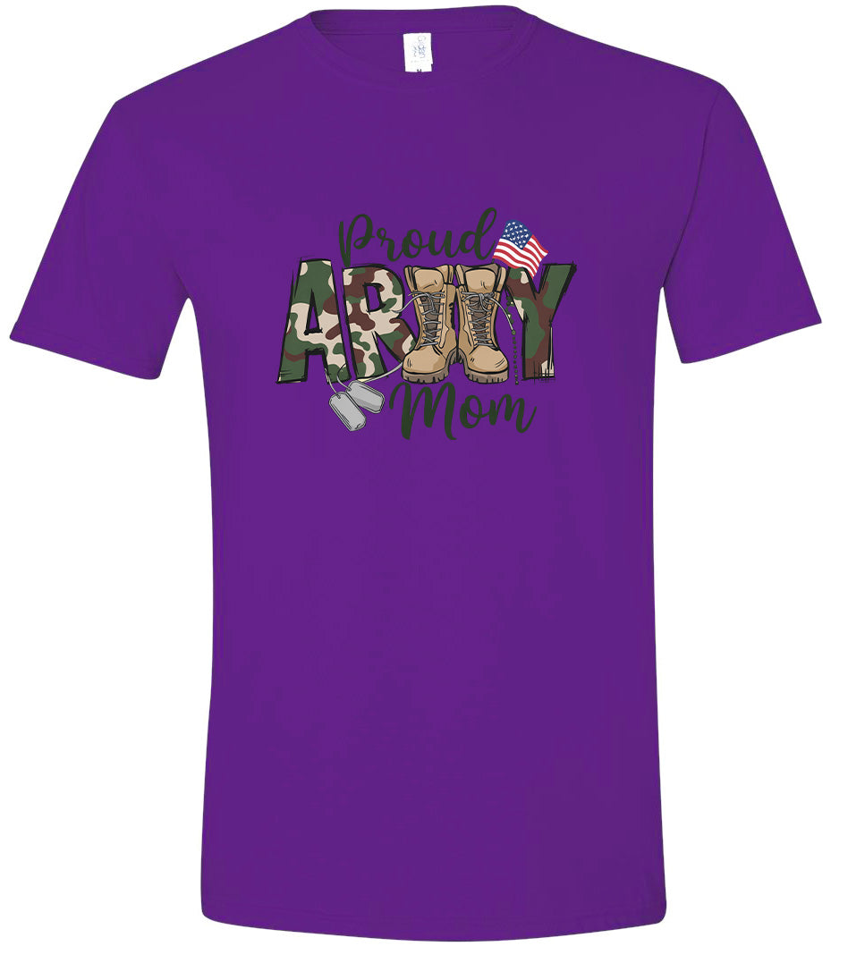 Proud Army Mom Adult Gildan Soft Shirt