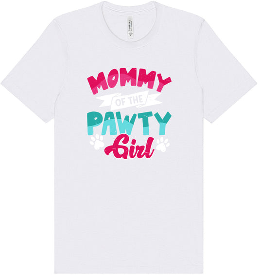 Mommy of the Pawty Girl Adult Bella Canvas Shirt