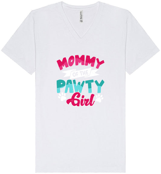 Mommy of the Pawty Girl Unisex V-Neck Shirt