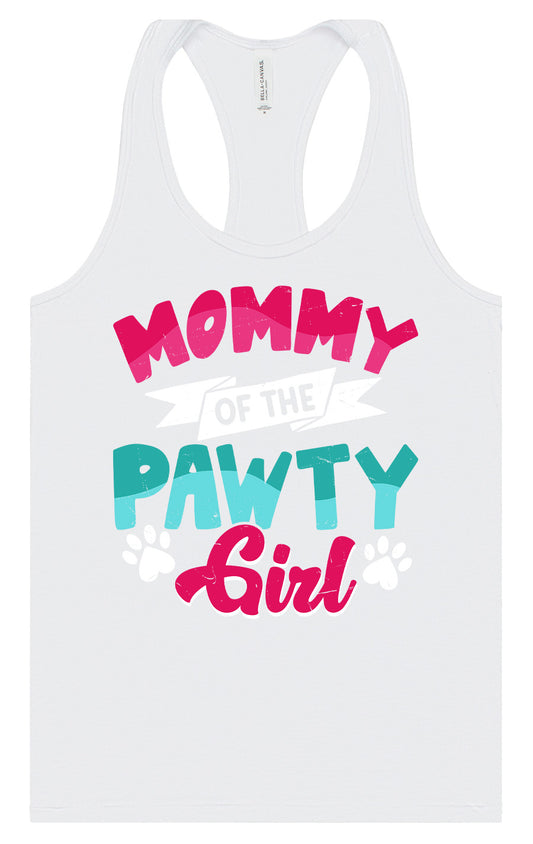 Mommy of the Pawty Girl Women's Racerback Tank