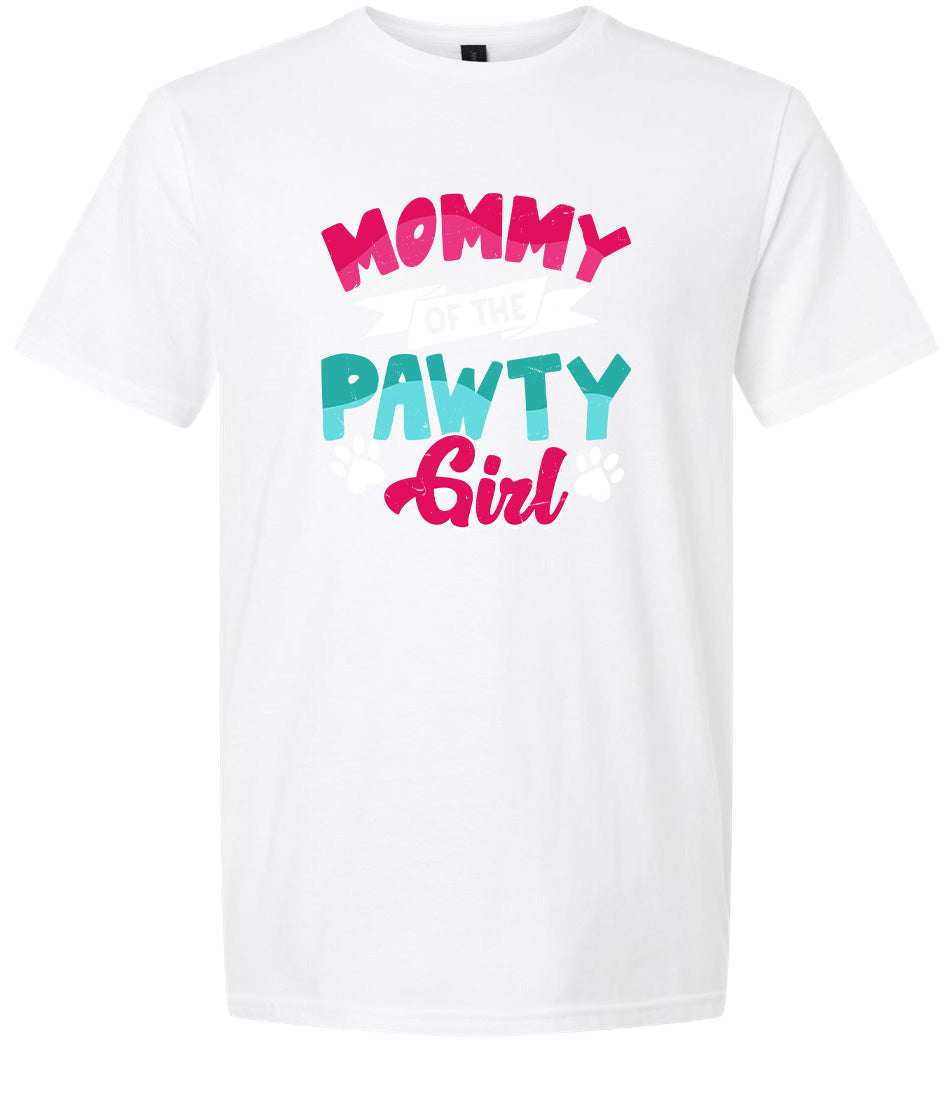 Mommy of the Pawty Girl Adult Gildan Soft Shirt