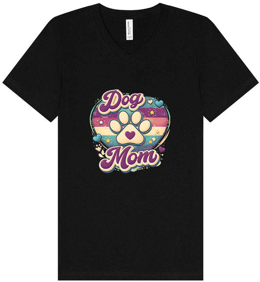 Retro Dog Mom Unisex V-Neck Shirt