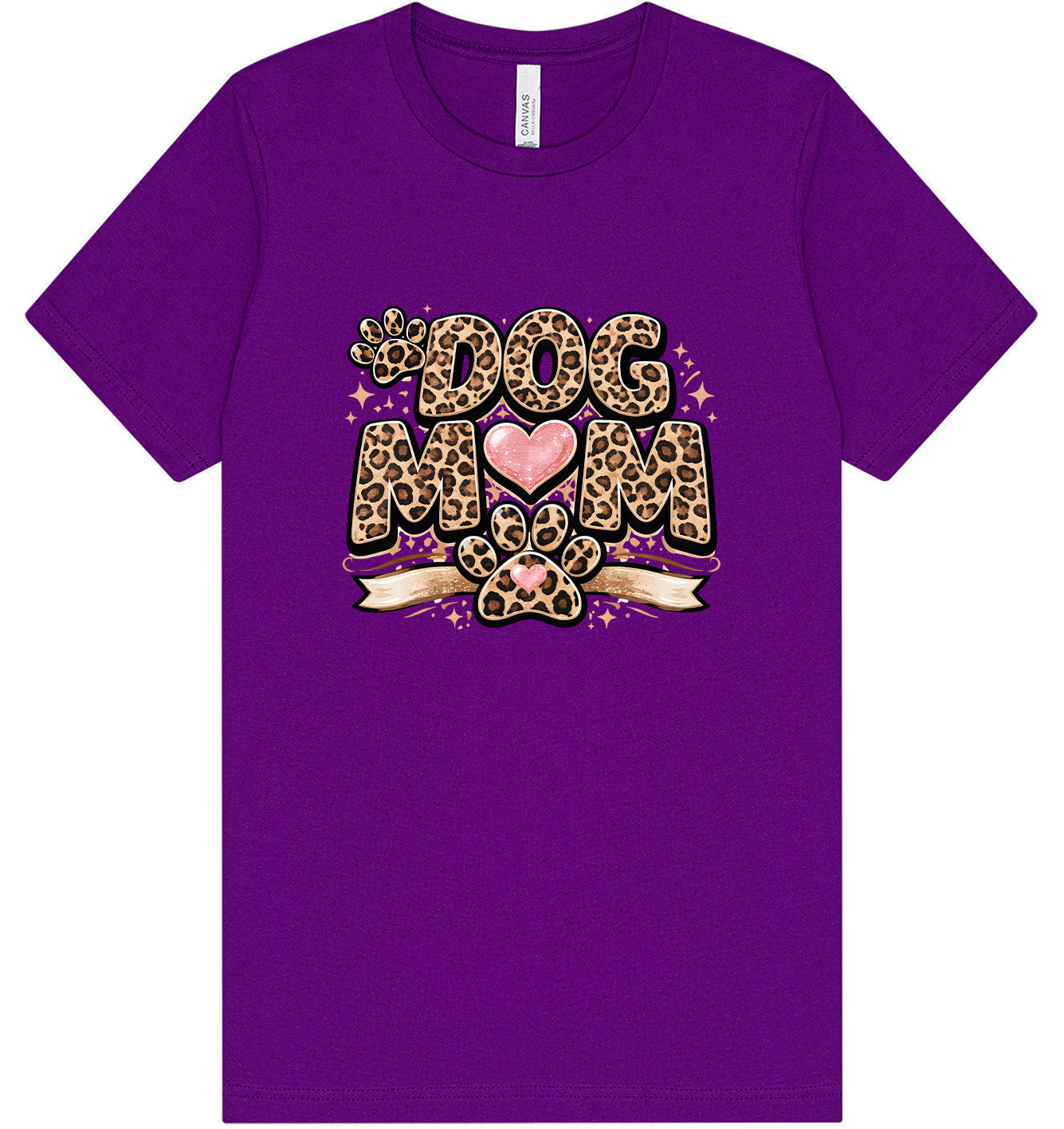 Leopard Print Dog Mom Adult Bella Canvas Shirt