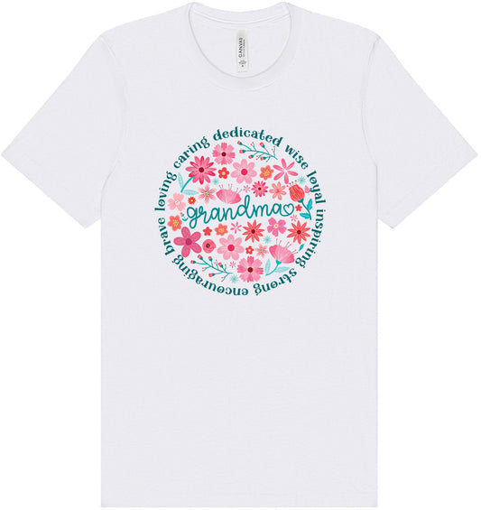 Flowers for Grandma Adult Bella Canvas Shirt