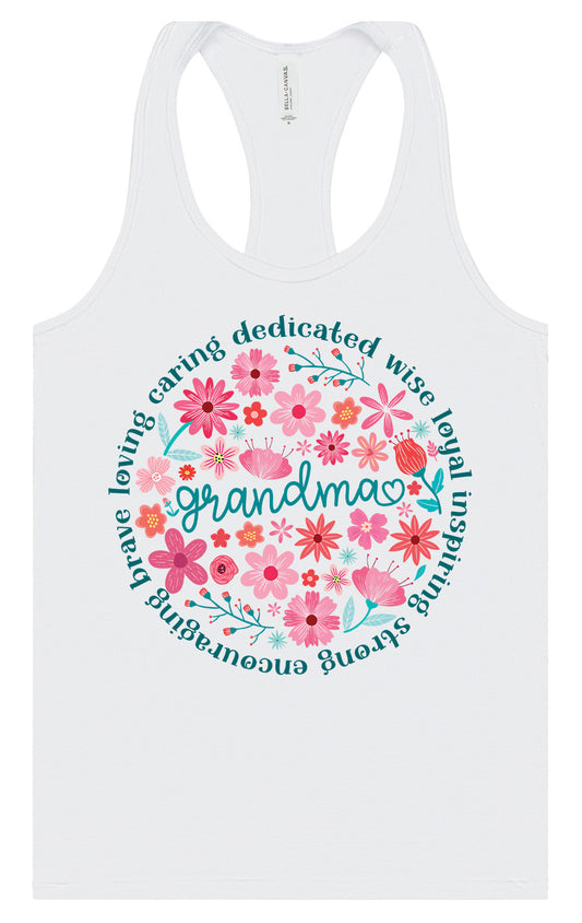 Flowers for Grandma Women's Racerback Tank