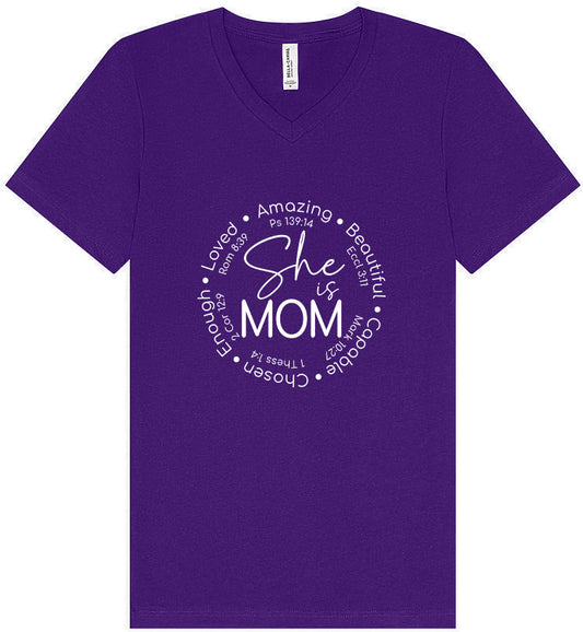 Biblical Mom Unisex V-Neck Shirt