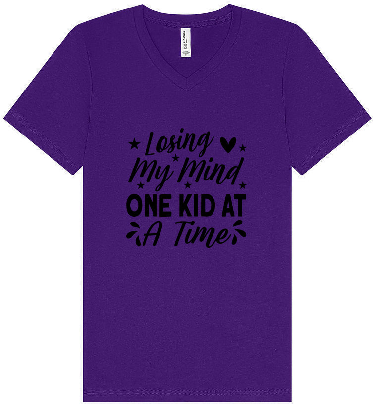 Losing My Mind One Kid at a Time Unisex V-Neck Shirt