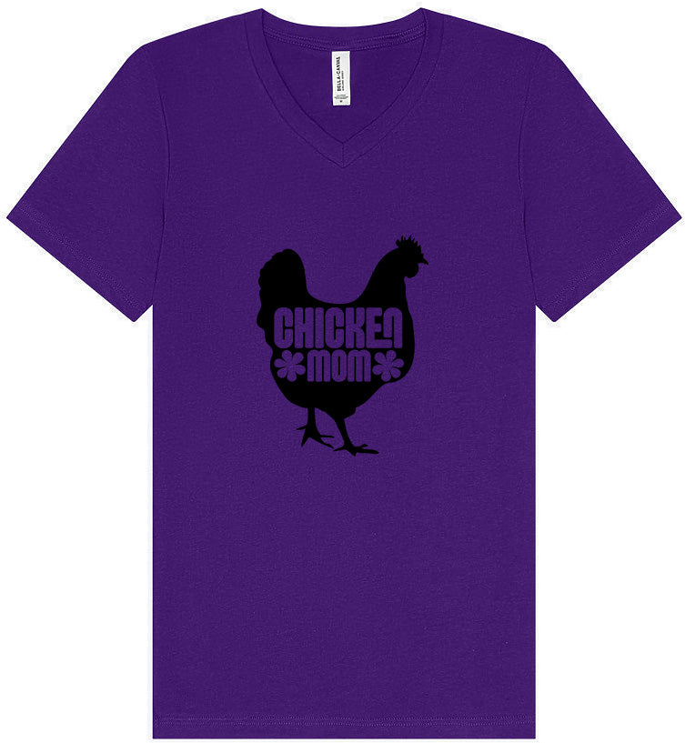 Chicken Mom Unisex V-Neck Shirt