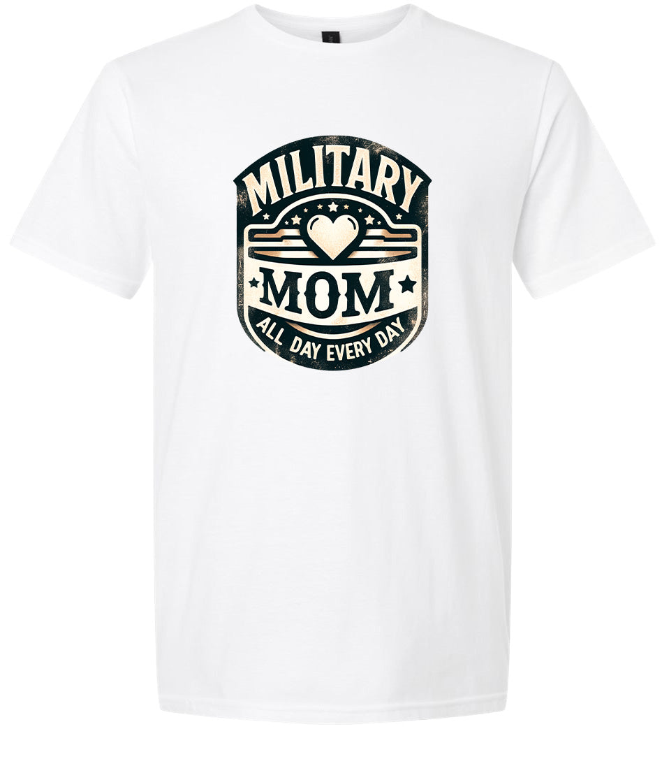 Proud Military Mom Adult Gildan Soft Shirt