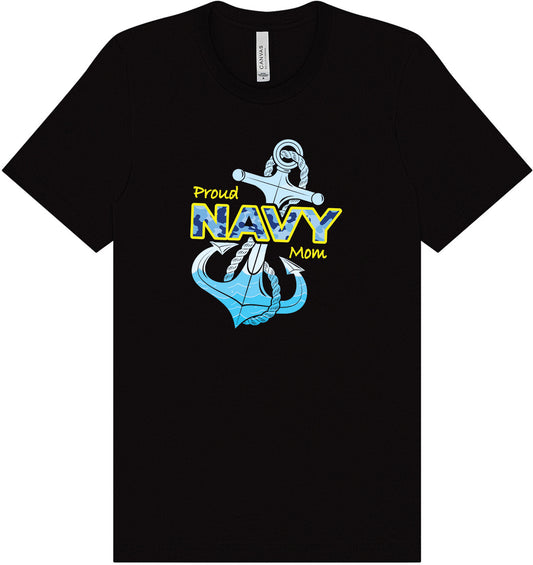 Proud Navy Mom Adult Bella Canvas Shirt