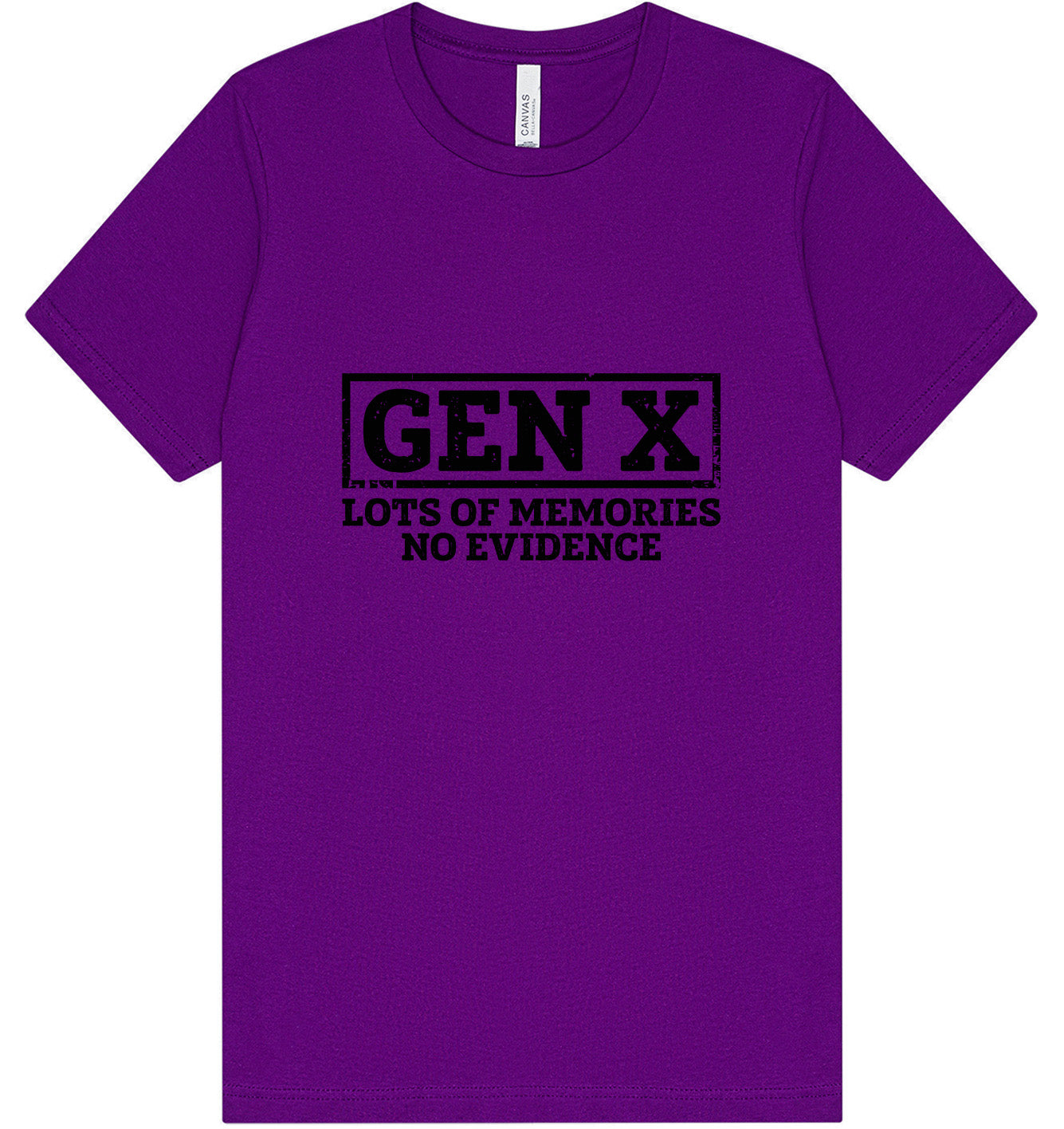 Gen X No Evidence Adult Bella Canvas Shirt