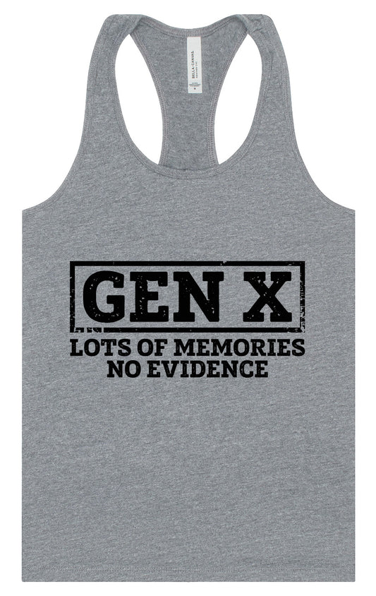 Gen X No Evidence Women's Racerback Tank