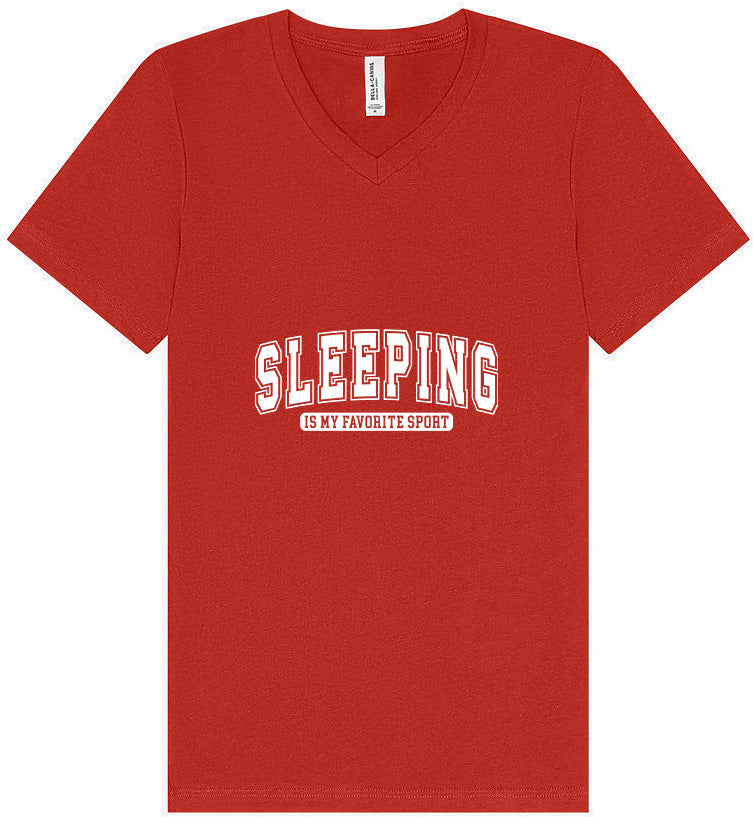 Sleeping is My Favorite Sport Unisex V-Neck Shirt