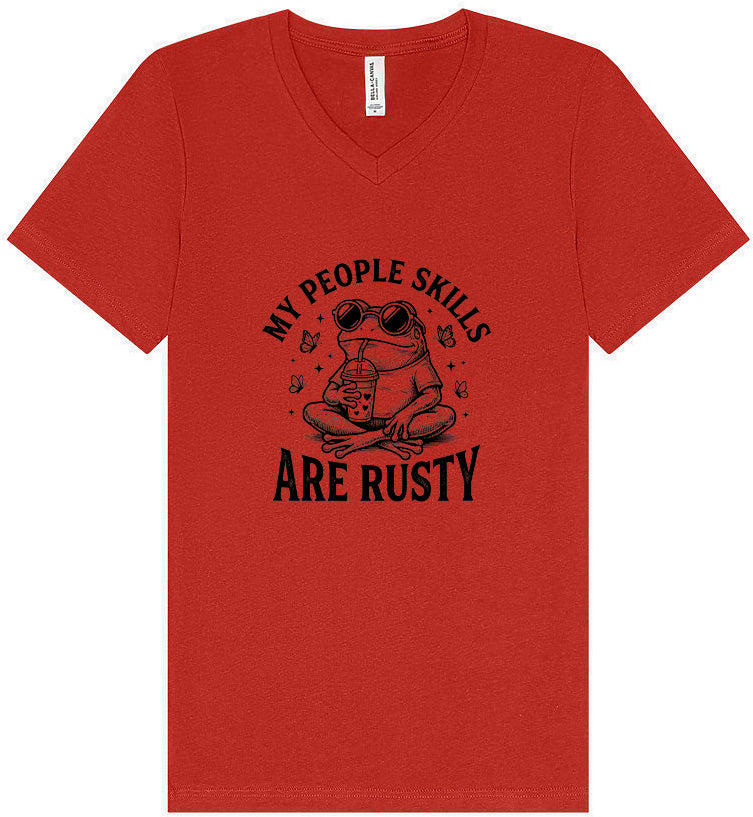 People Skills are Rusty Unisex V-Neck Shirt