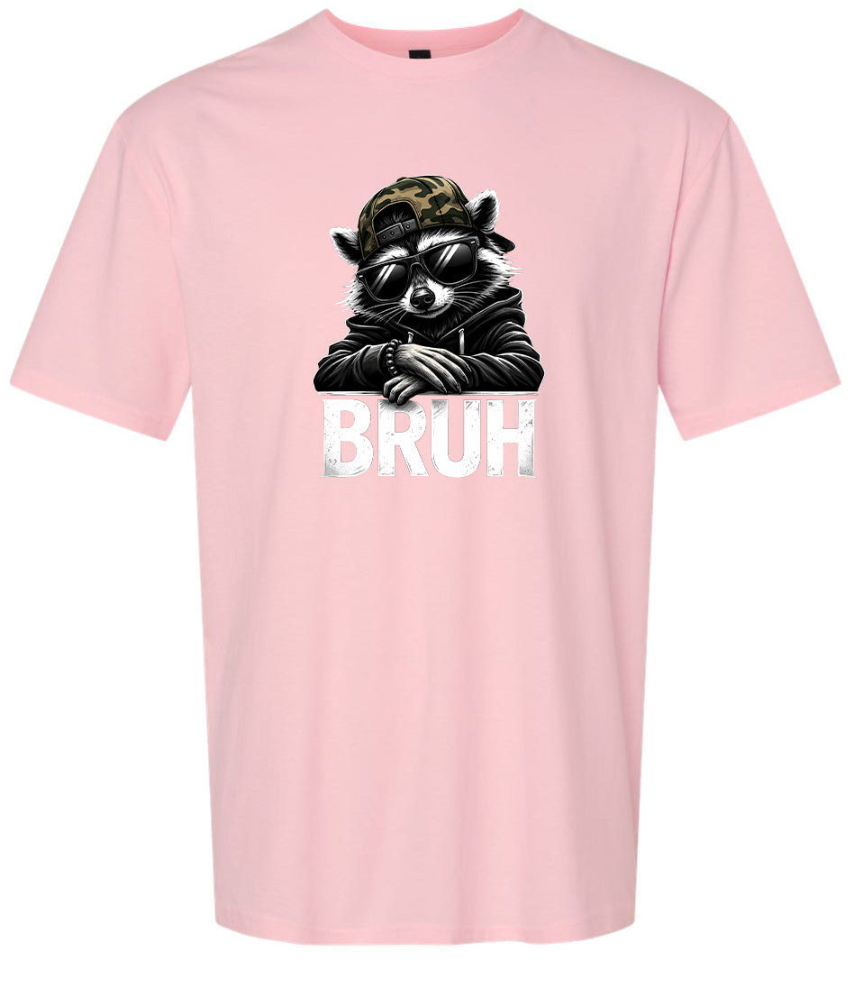 Bruh Raccoon Adult Gildan Soft Shirt