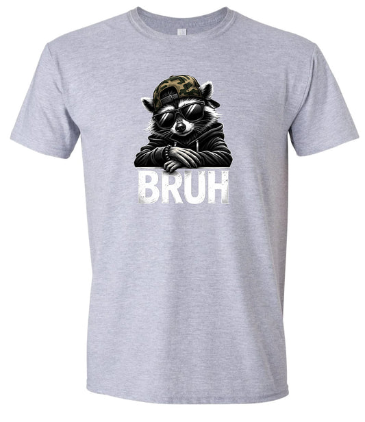 Bruh Raccoon Adult Gildan Soft Shirt