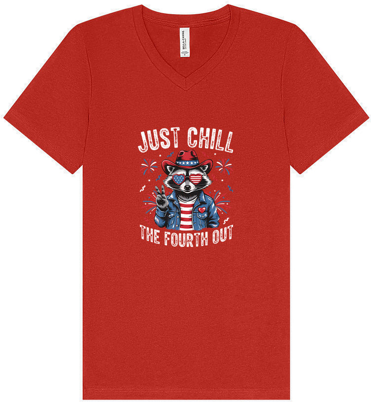 Chill the Fourth Out Unisex V-Neck Shirt