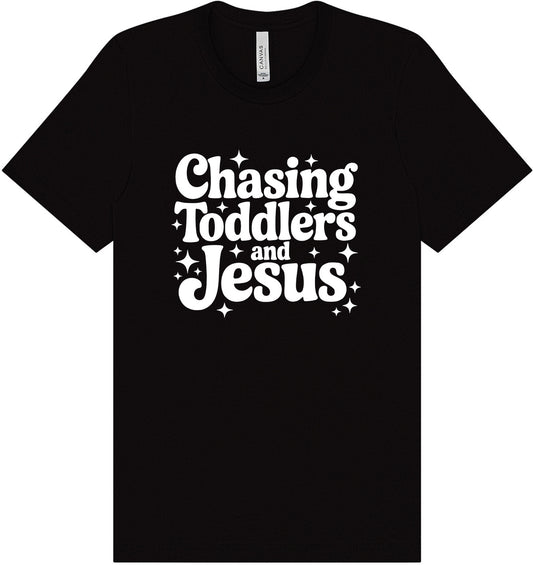 Chasing Toddlers and Jesus Adult Bella Canvas Shirt