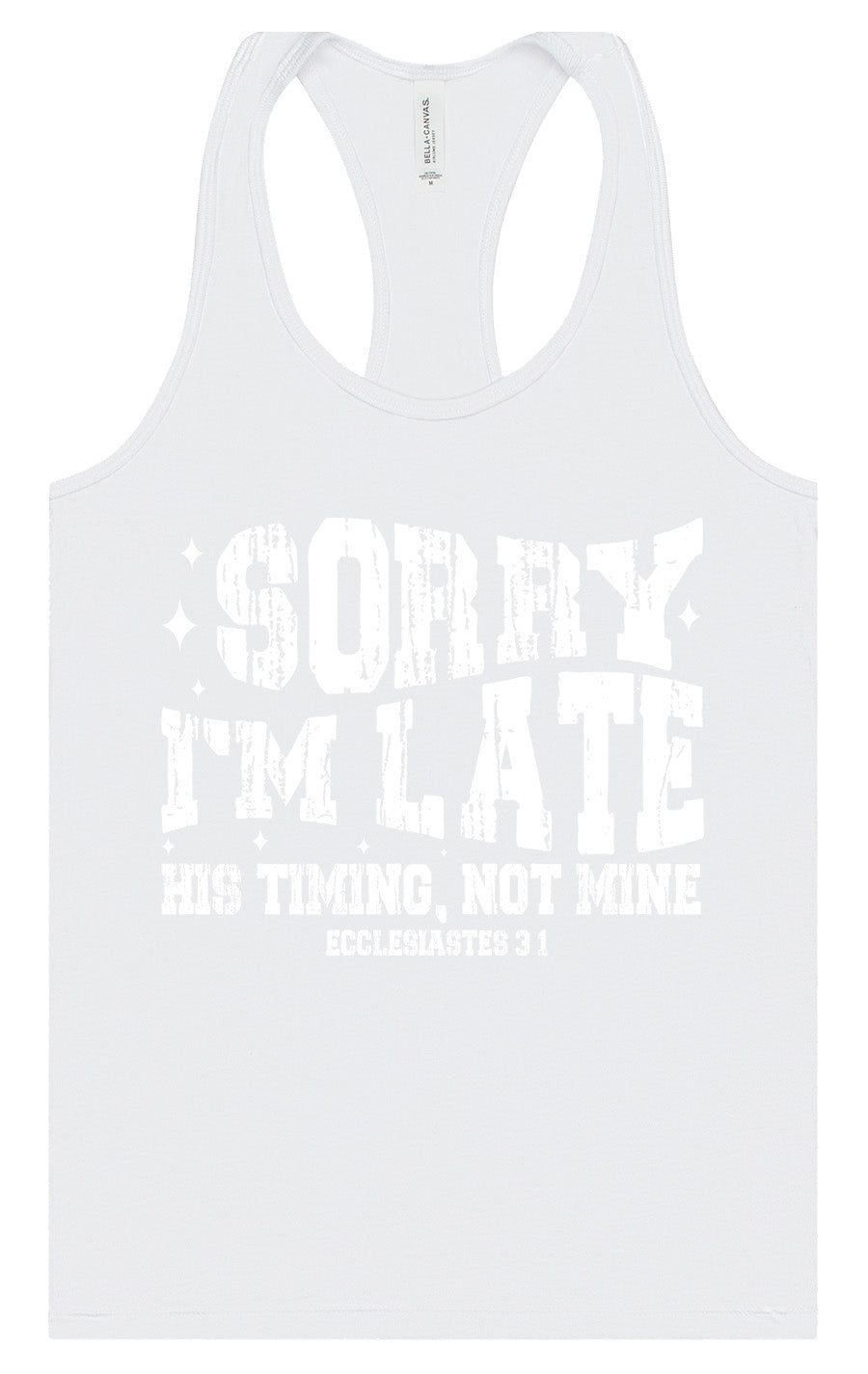His Timing, Not Mine Women's Racerback Tank