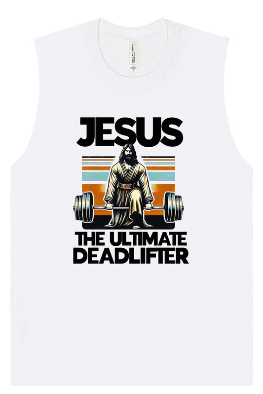 Jesus, the Ultimate Deadlifter Muscle Tank