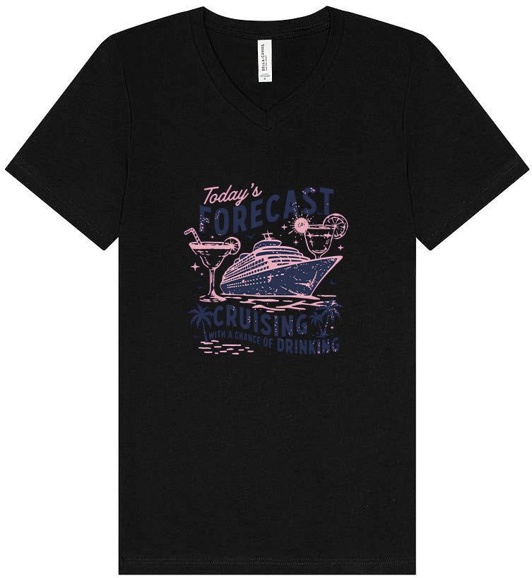 Cruising with a Chance of Drinking Unisex V-Neck Shirt