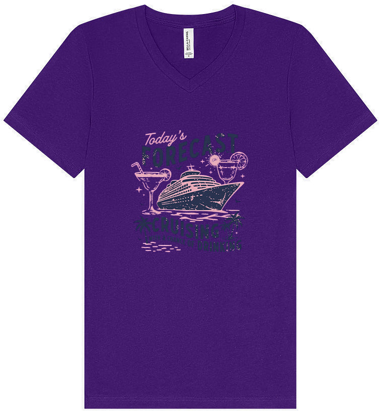 Cruising with a Chance of Drinking Unisex V-Neck Shirt