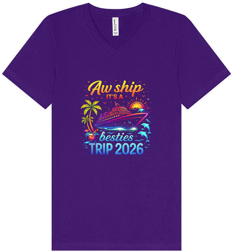 Besties Trip Cruise 2026 Unisex V-Neck Shirt