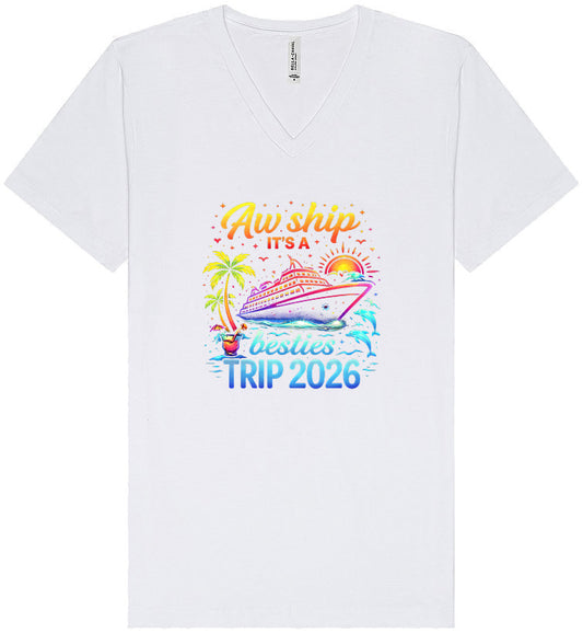 Besties Trip Cruise 2026 Unisex V-Neck Shirt