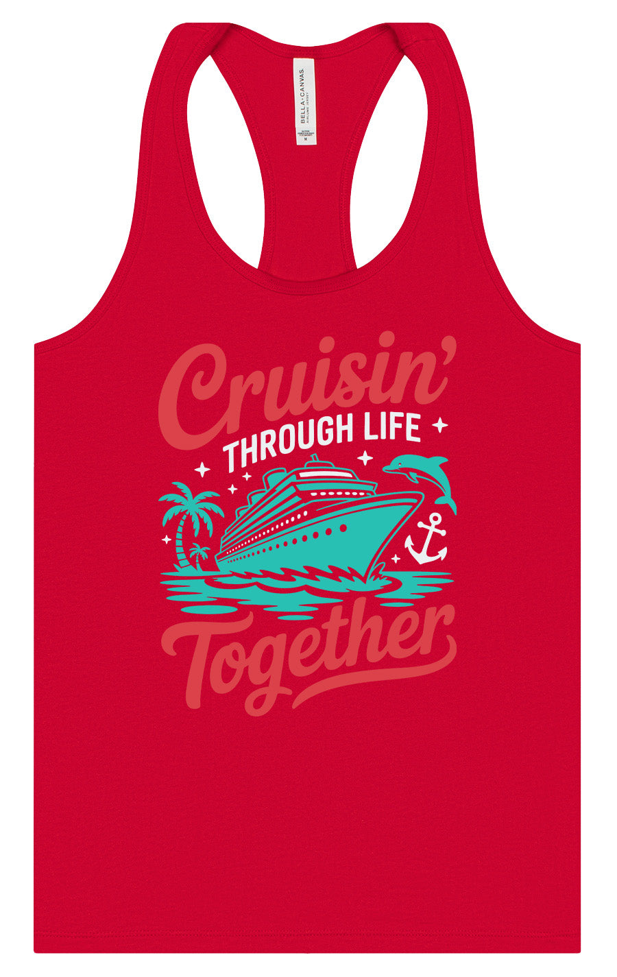 Cruisin' Through Life Together Women's Racerback Tank
