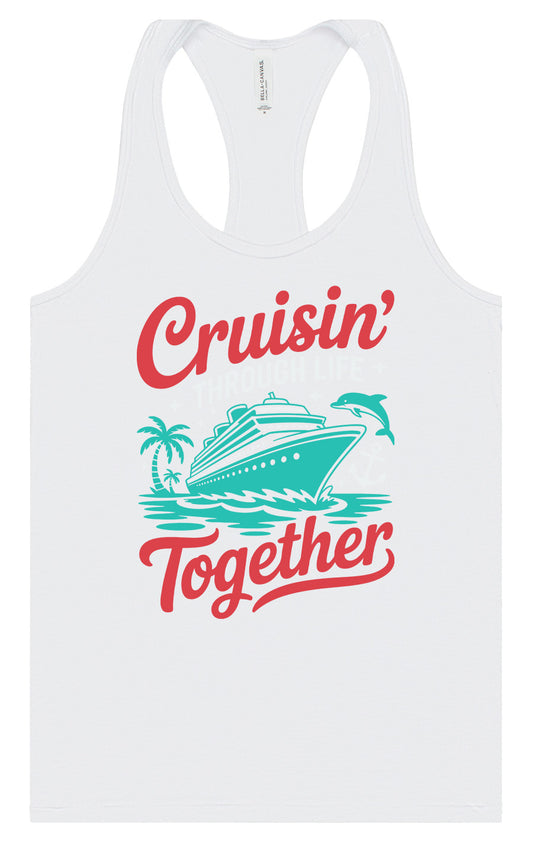 Cruisin' Through Life Together Women's Racerback Tank