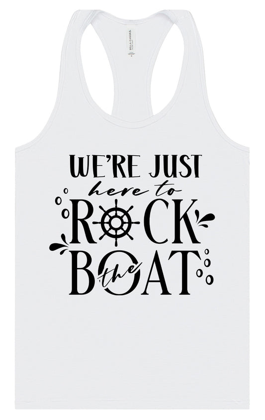 Just Here to Rock the Boat Women's Racerback Tank