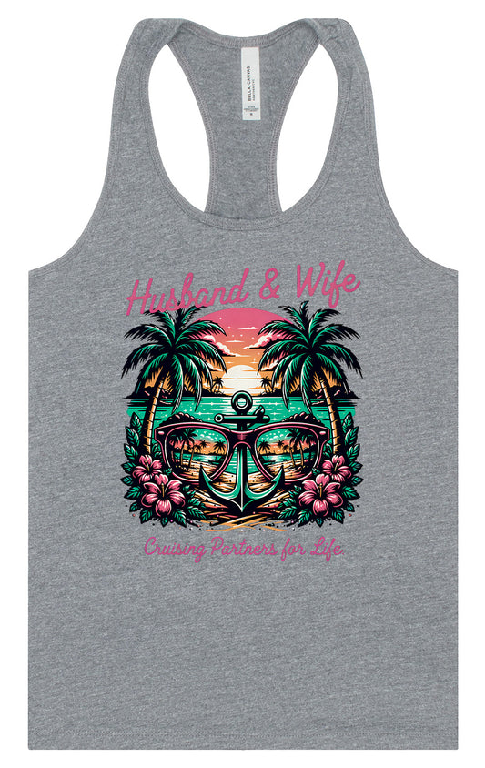 Anchor Husband and Wife Women's Racerback Tank