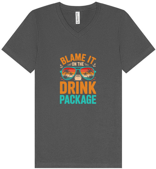 Blame it on the Drink Package Unisex V-Neck Shirt