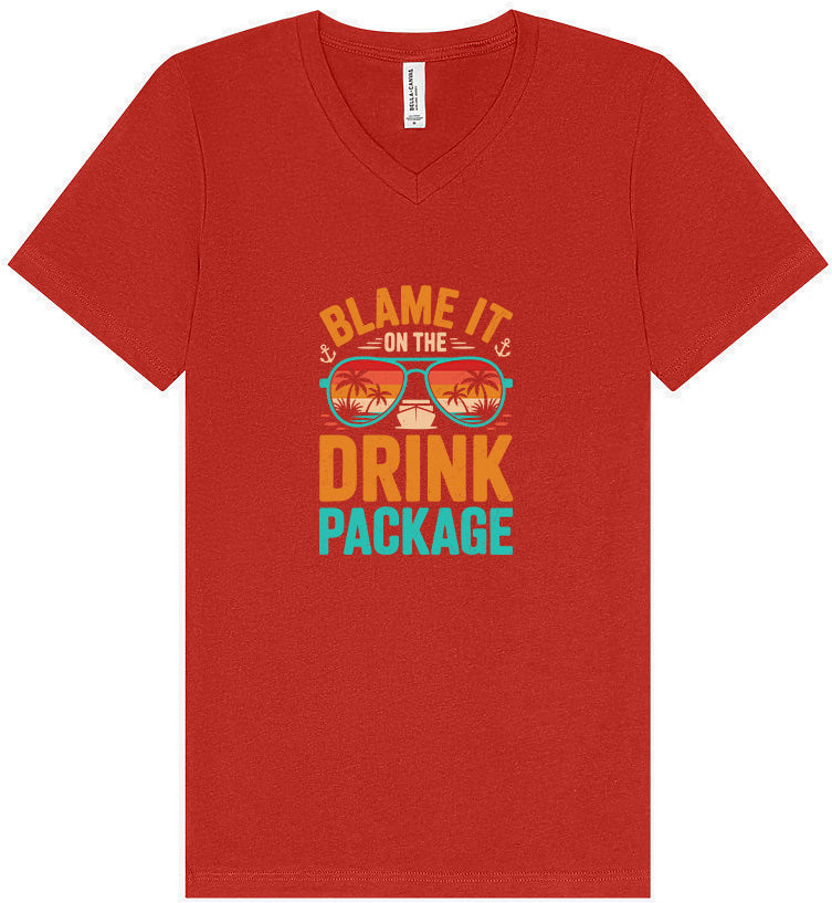 Blame it on the Drink Package Unisex V-Neck Shirt