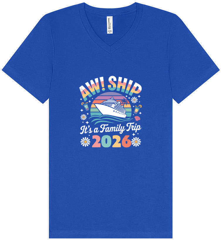Aw Ship Family Trip 2026 Unisex V-Neck Shirt