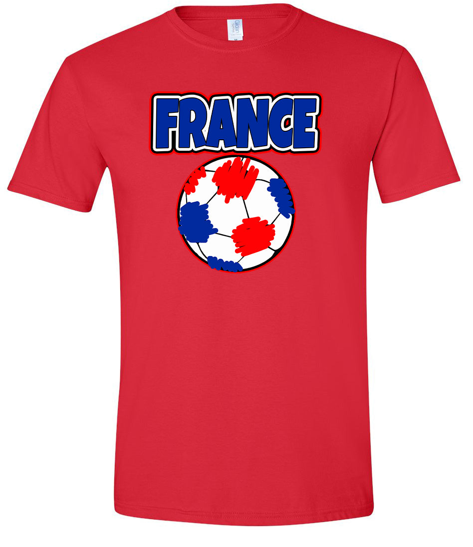 France Soccer Adult Gildan Soft Shirt