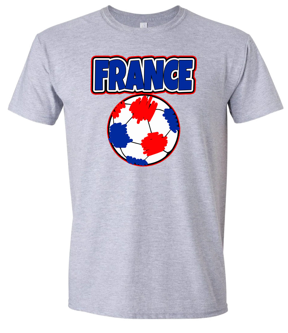 France Soccer Adult Gildan Soft Shirt