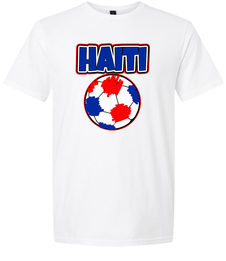 Haiti Soccer Adult Gildan Soft Shirt