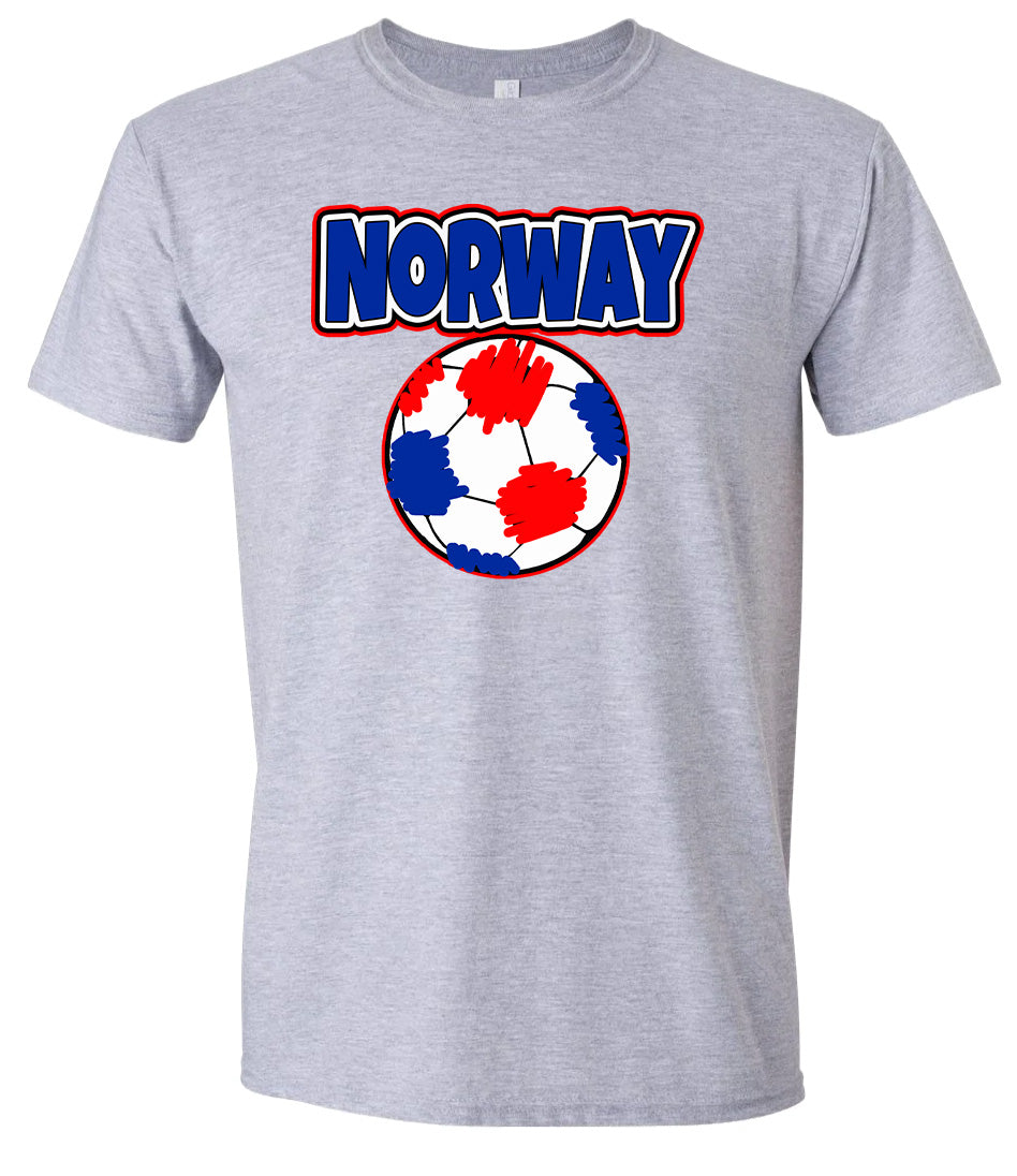 Norway Soccer Adult Gildan Soft Shirt