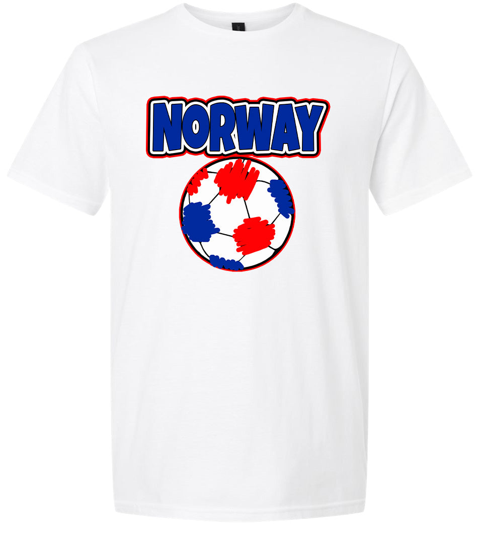 Norway Soccer Adult Gildan Soft Shirt