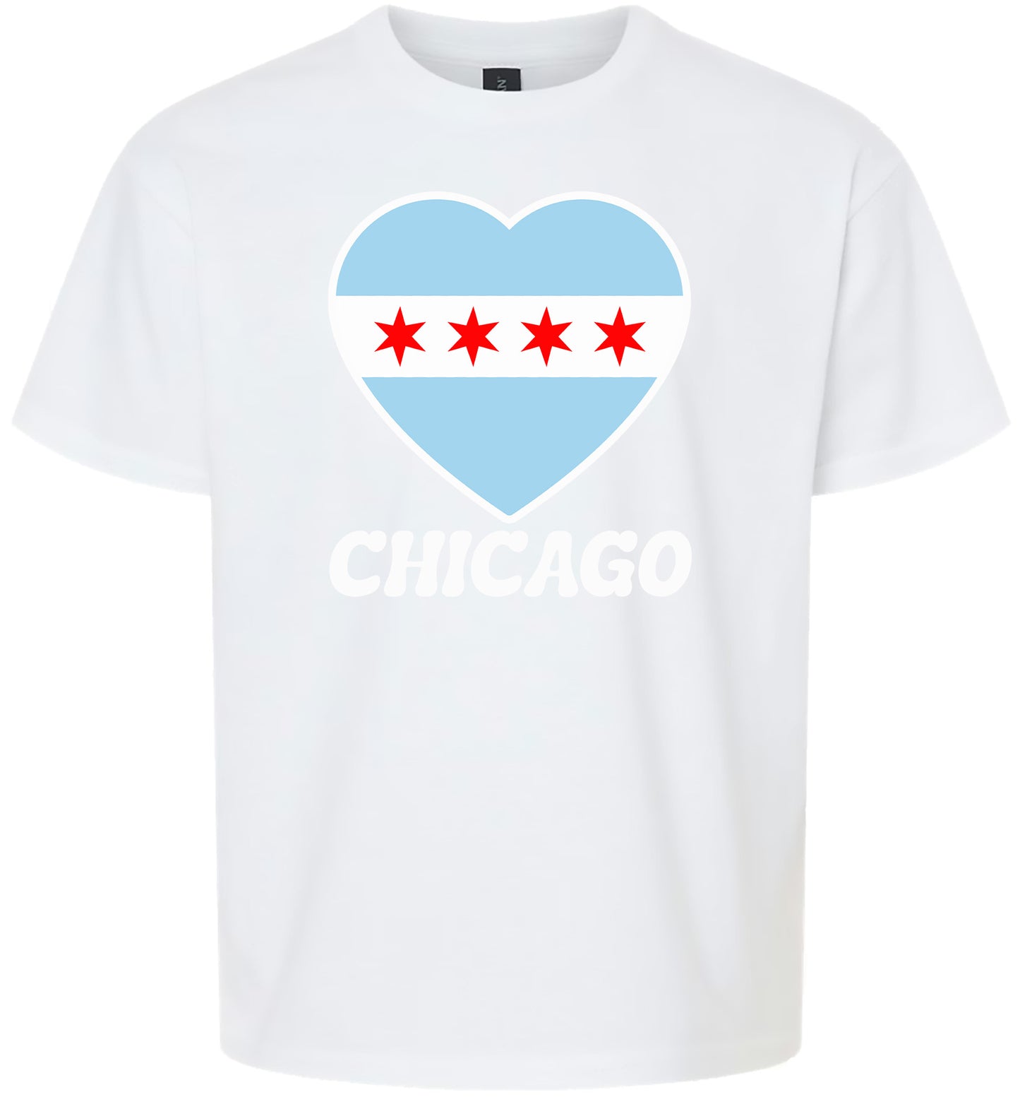 Chicago Heart Flag Children's Gildan Soft Shirt