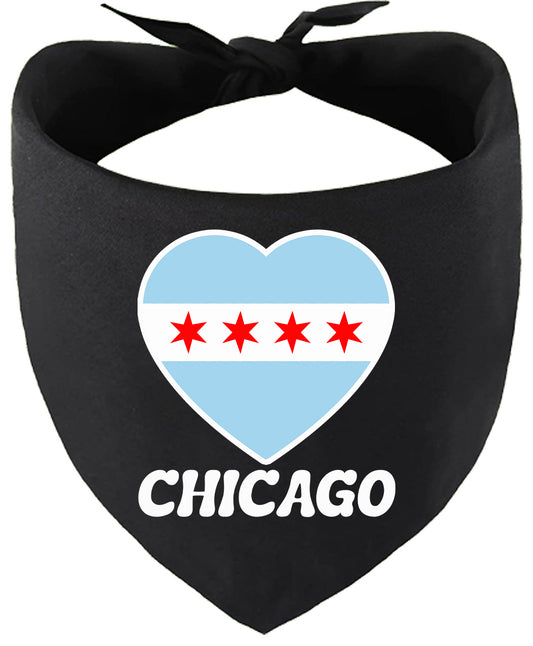 Chicago Heart Flag Pet Bandana