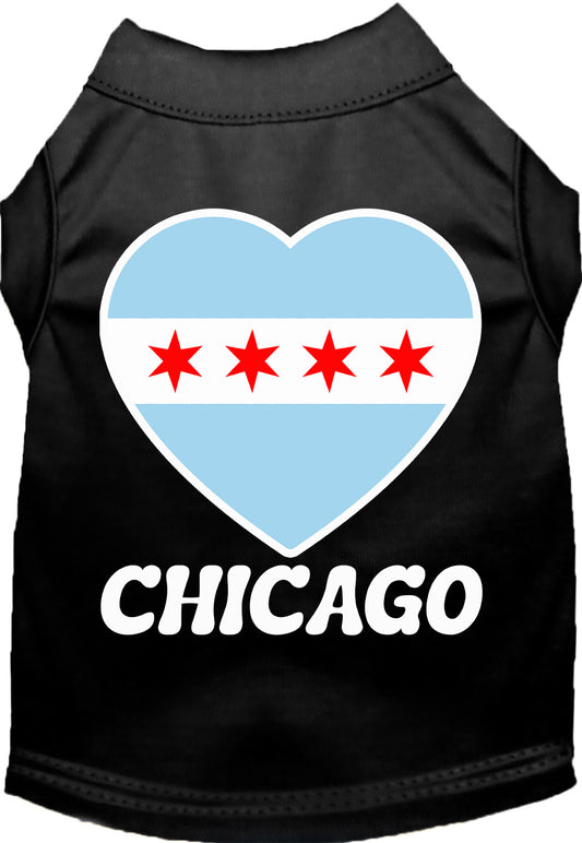 Chicago Heart Flag Pet Shirt