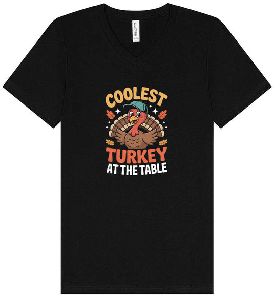 Coolest Turkey at the Table Unisex V-Neck Shirt
