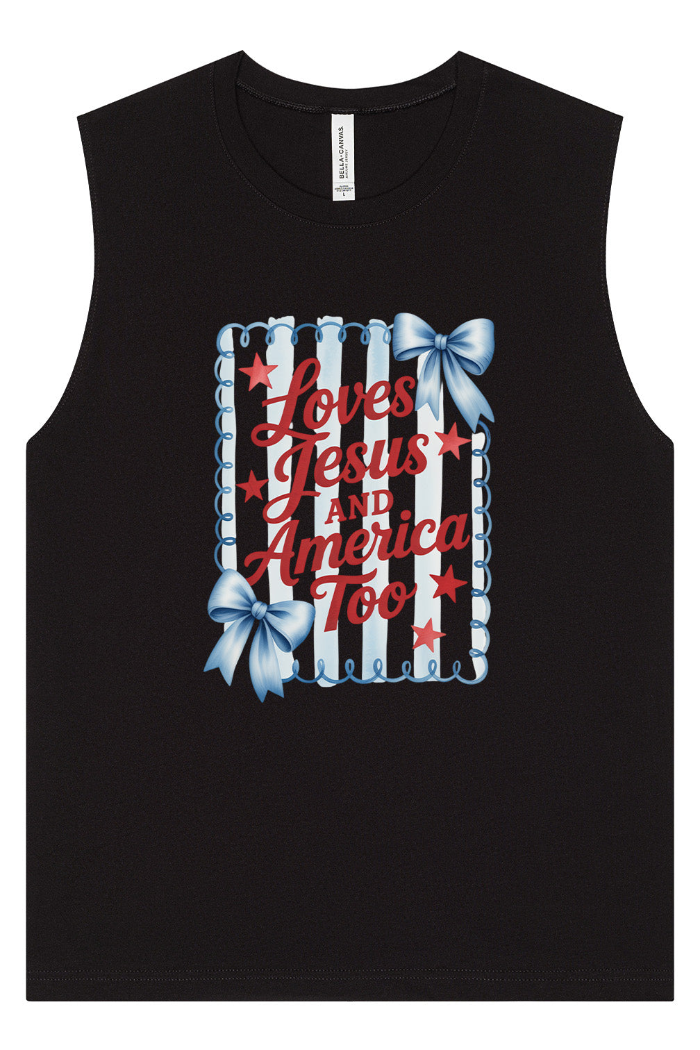Loves Jesus and America Too Muscle Tank