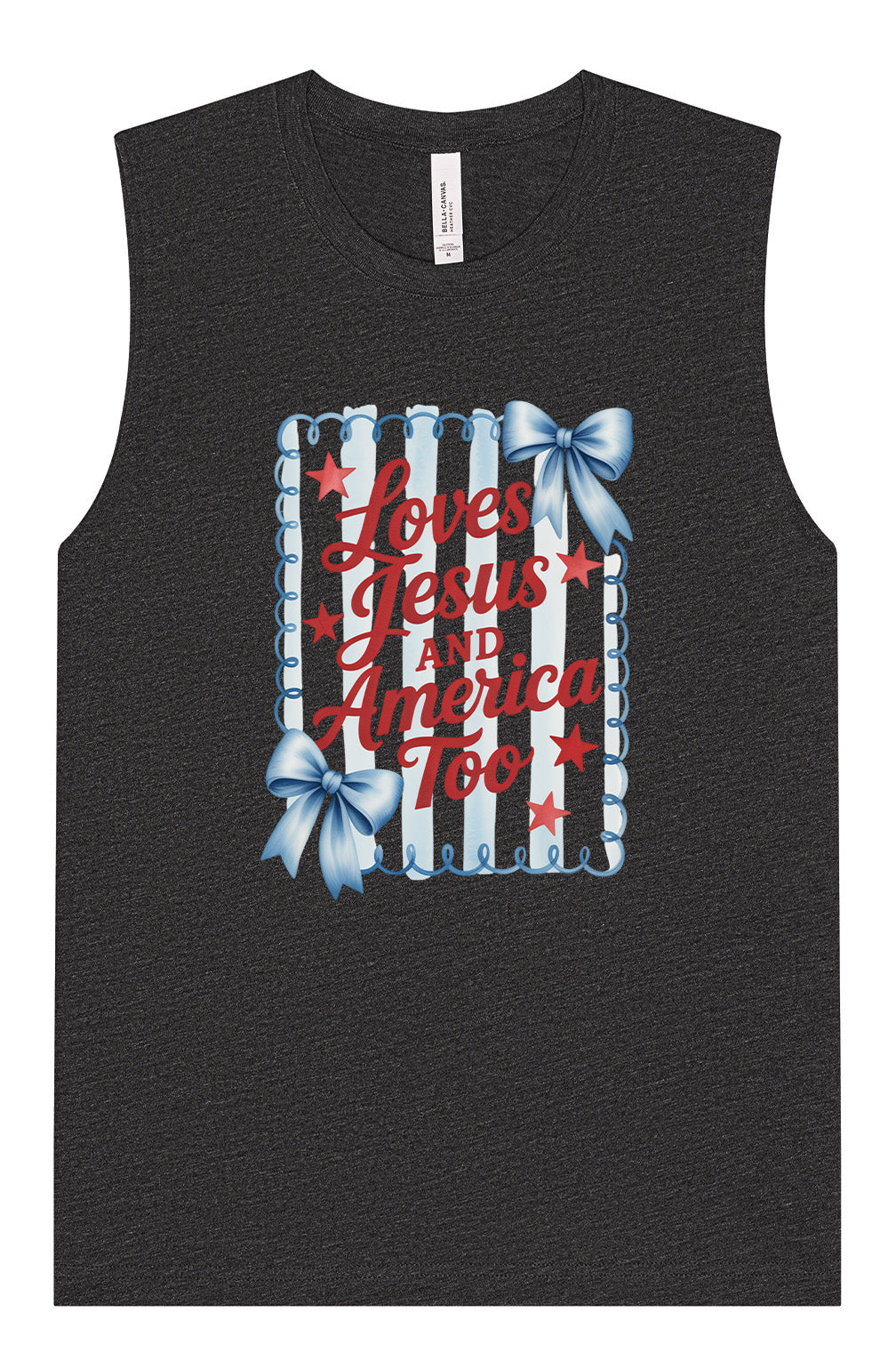 Loves Jesus and America Too Muscle Tank